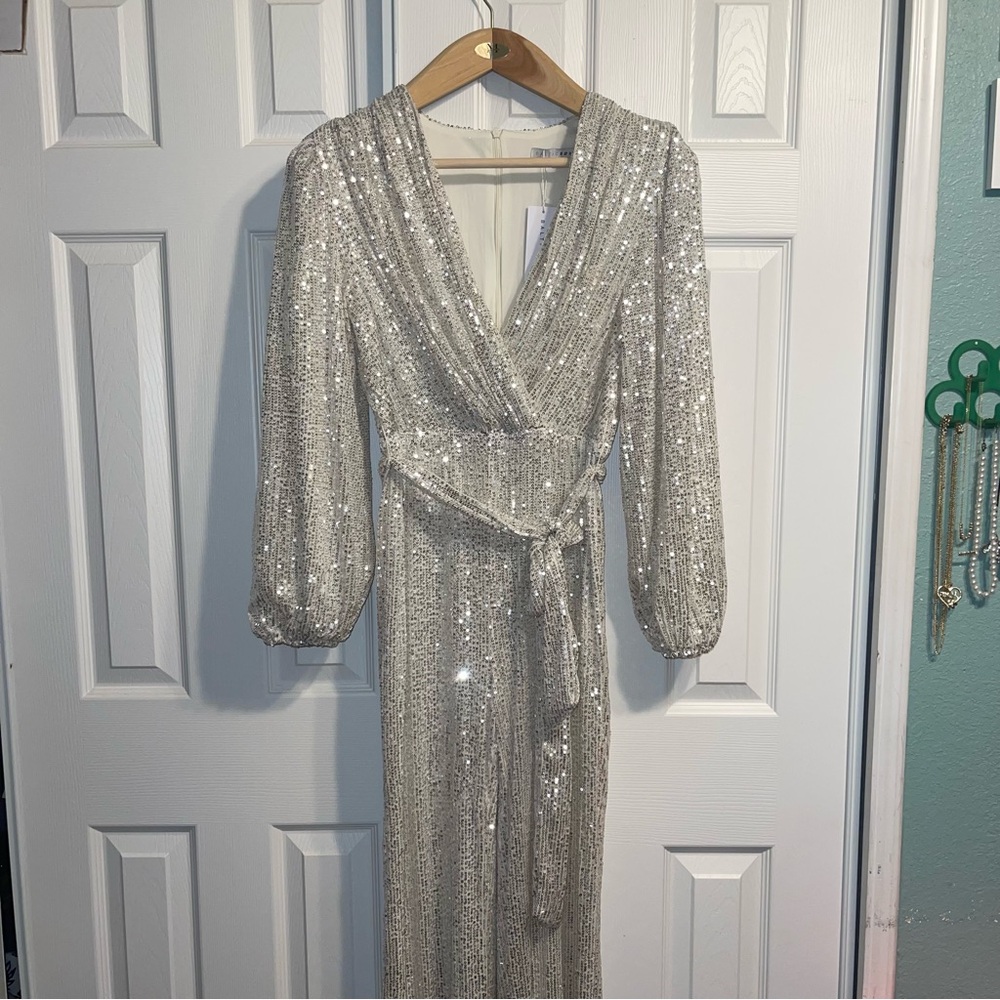 Baltic Born Silver Sequin Jumpsuit
